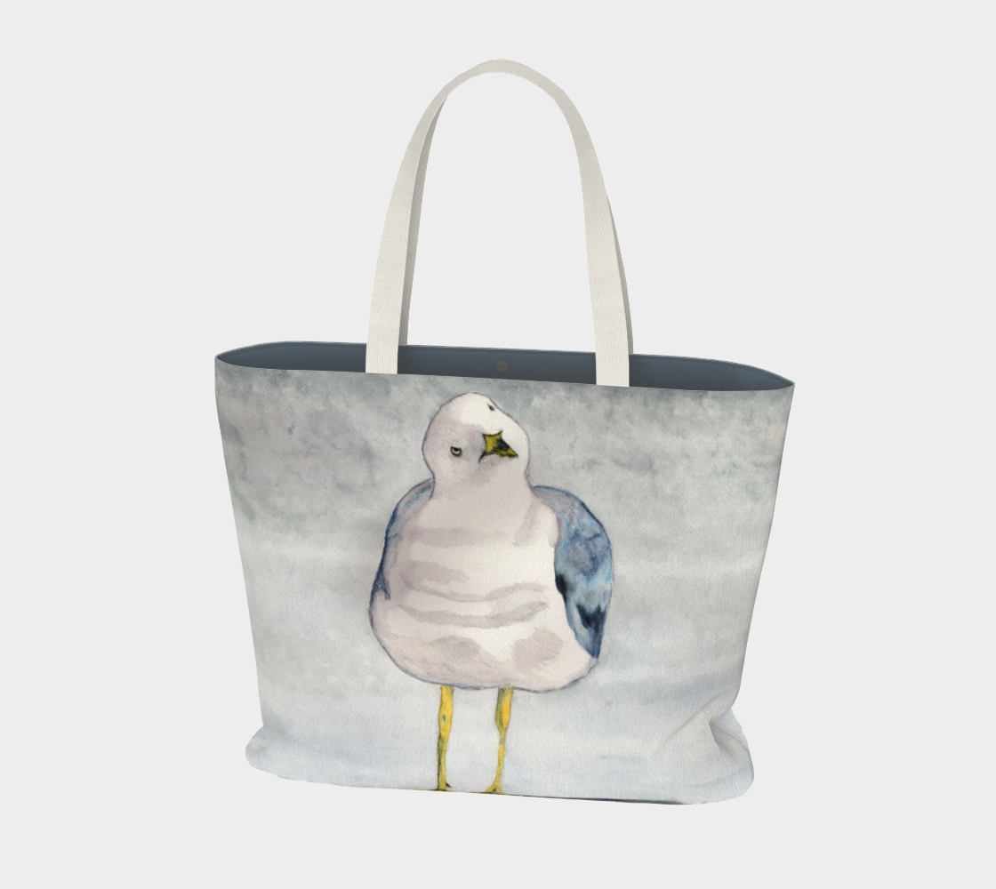 Curious Seagull - Large Tote