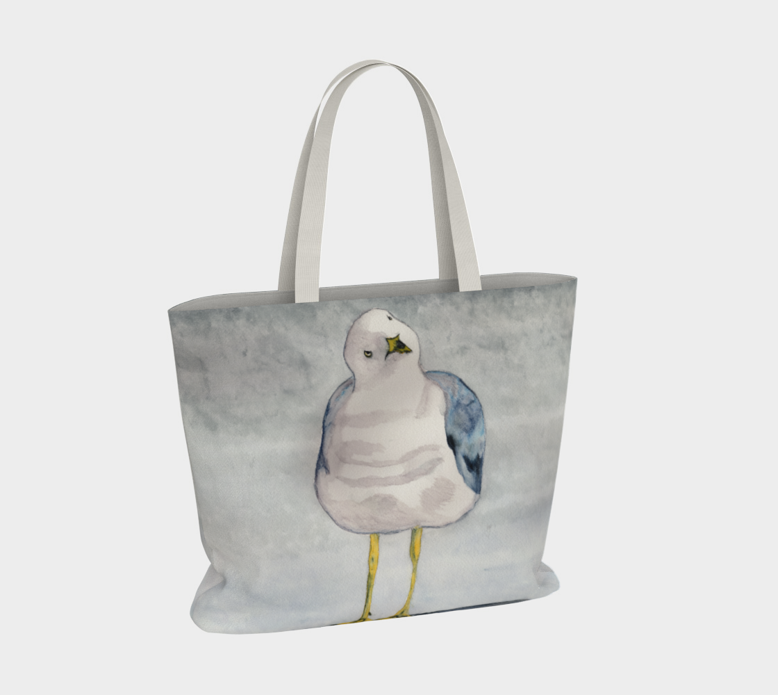 Curious Seagull - Large Tote