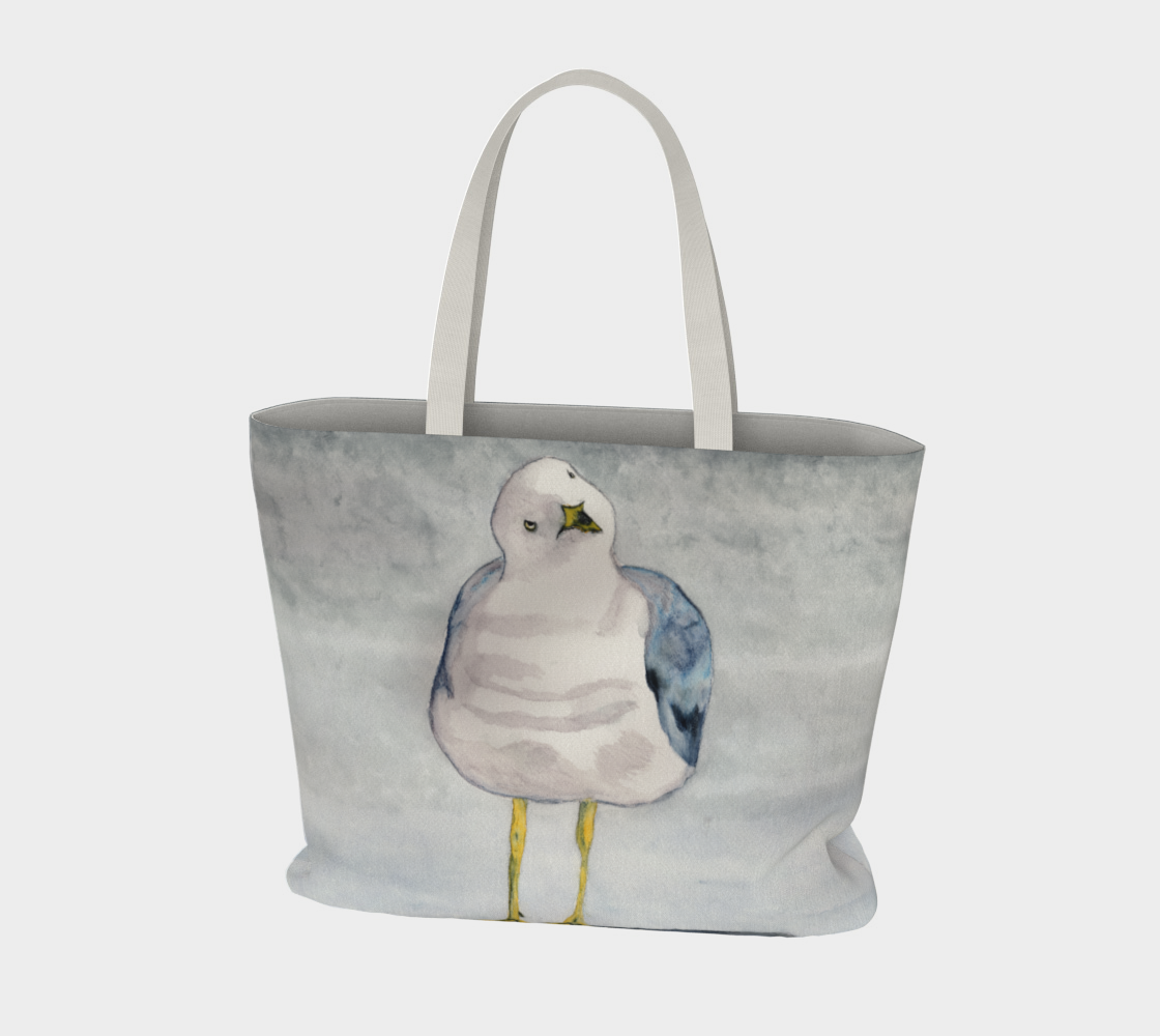 Curious Seagull - Large Tote